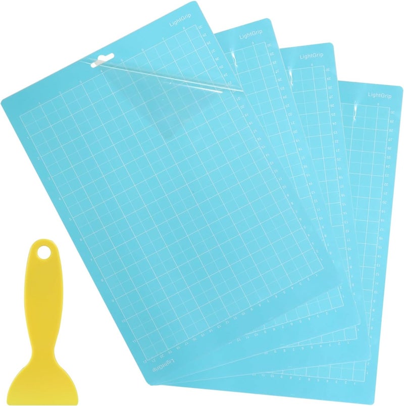 Moicstiy 4 Pcs Cutting Mat, 8.5x12Inch Reusable Adhesive Cutting Mats with Protective Film for Crafts, Cardstock, Iron On, Vinyl (Blue) - Image 2