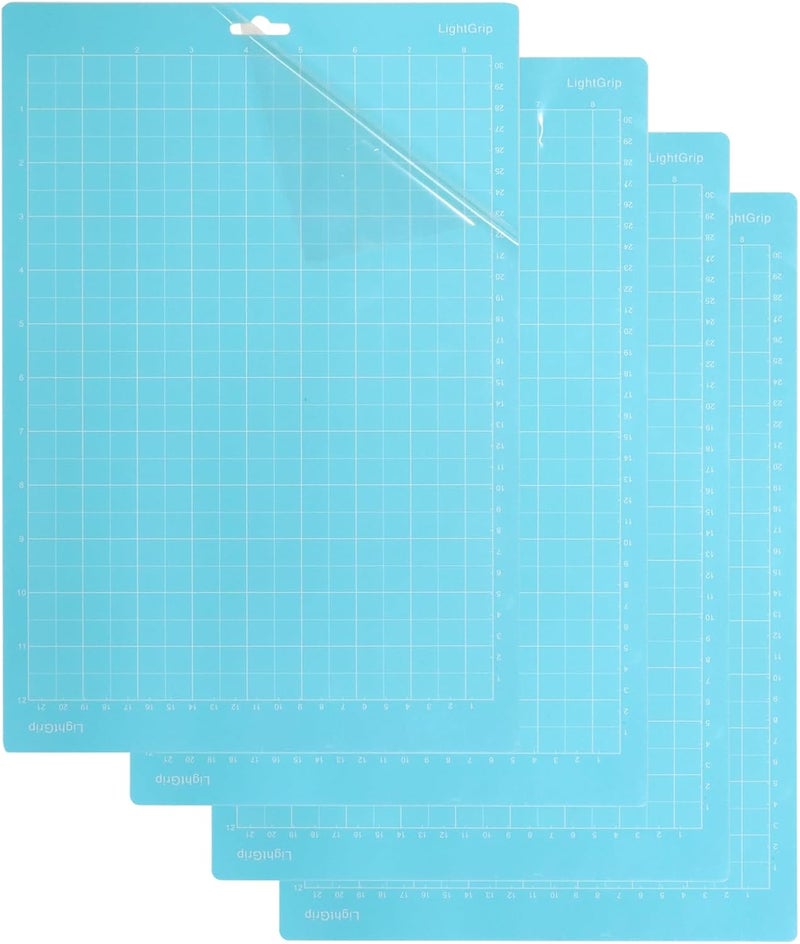 Moicstiy 4 Pcs Cutting Mat, 8.5x12Inch Reusable Adhesive Cutting Mats with Protective Film for Crafts, Cardstock, Iron On, Vinyl (Blue) - Image 1