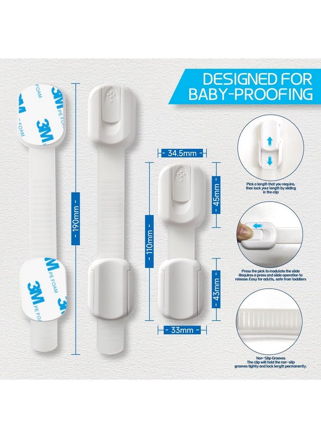 define essentials Child Safety Cabinet Locks, 8-Pack, Easy Install with 3M Adhesive, No Screws or Drilling, Multi-Purpose Latches for Cabinets, Drawers, Doors, Kitchen, Ovens, Toilets - Image 3