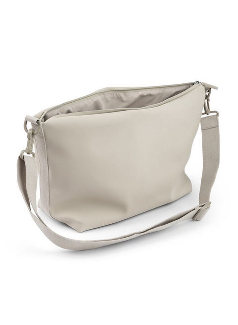 Stroller Bag - Compact Quilted Organizer with Zipped Compartments  And  Stroller Hooks - Sand