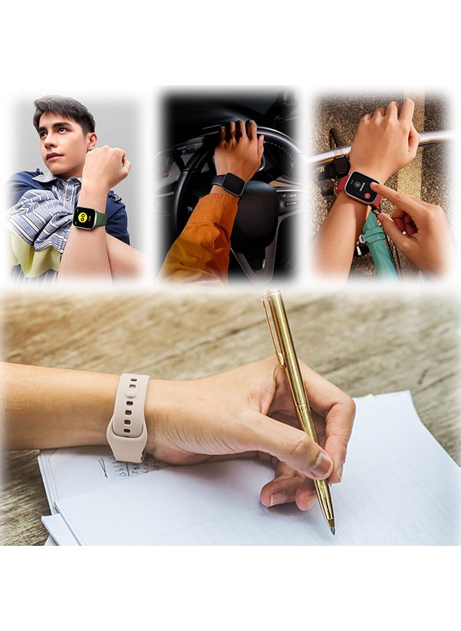 O Ozone - (Pack of 5) Silicone Straps For Redmi Watch 3 Active/Redmi Watch 3 Lite Band + Watch Case for Women Men- Multi - Image 1