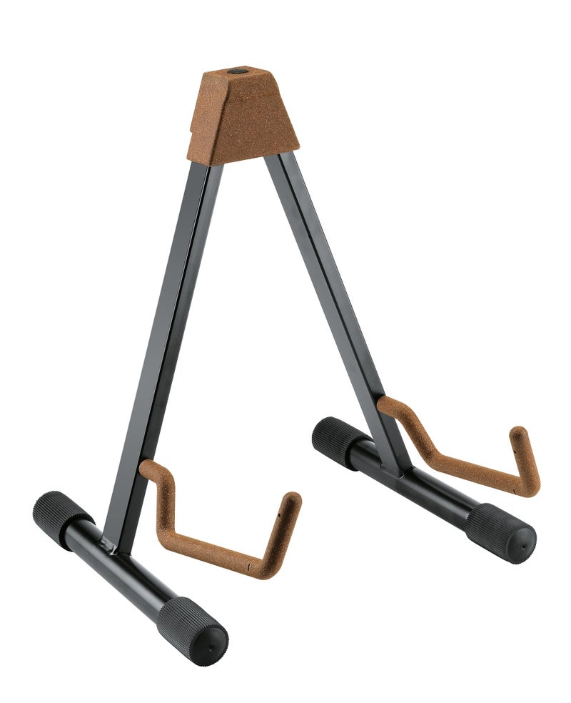 KM K&M Konig & Meyer 17541.013.95 Guitar Stand | Sturdy Heavy Duty Adjustable Frame | Cork Covered Arm Support/Backrest | Folds Flat Portable | Fits Acoustic Guitars | For Adult / Youth Musicians | Cork - Image 1