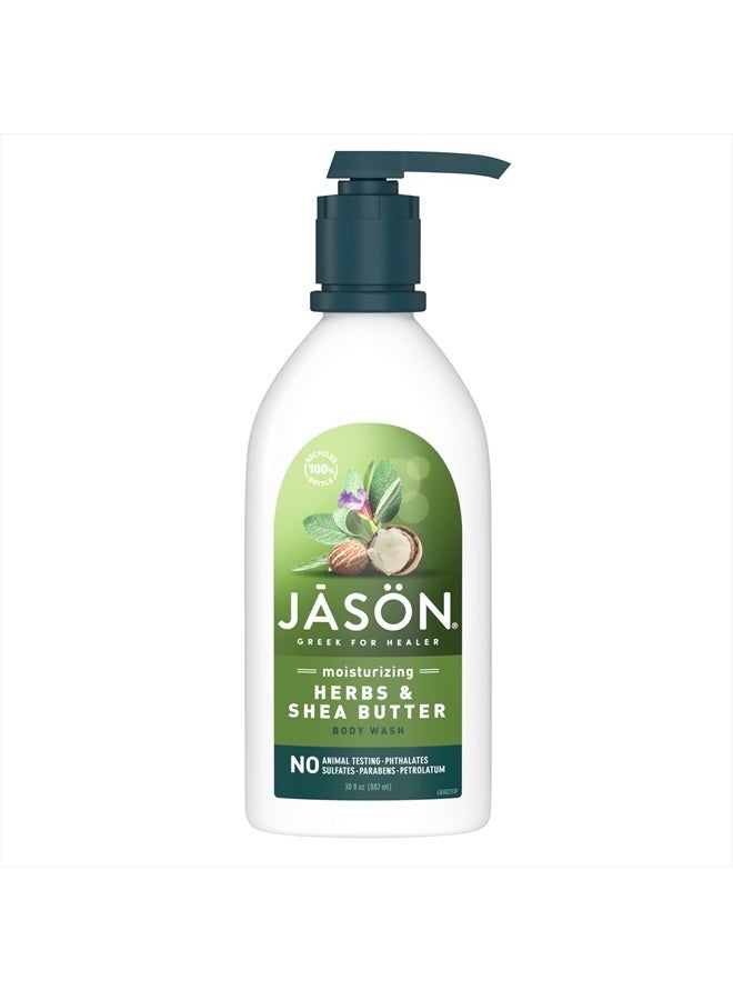 Jason Herbs and Shea Butter Moisturizing Body Wash, For a Gentle Feeling Clean, 30 Fluid Ounces - Image 1