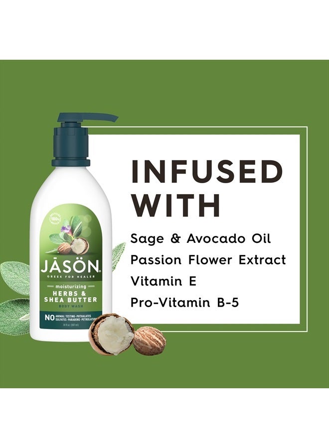Jason Herbs and Shea Butter Moisturizing Body Wash, For a Gentle Feeling Clean, 30 Fluid Ounces - Image 4