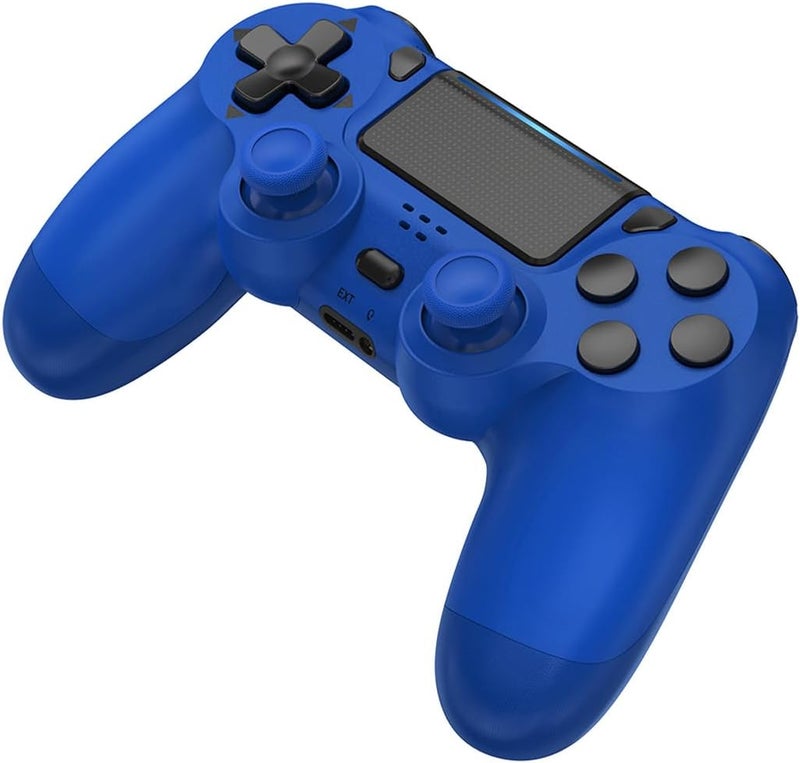TIANHOO وحدة تحكم TIANHOO لاسلكية لـ PS4، مع ردود فعل اهتزازية، واستشعار الحركة، ولوحة لمس، وشريط ضوئي، ومشاركة، ومكبر صوت، ومقسم سماعة رأس 3.5 مم (أزرق) - Image 2