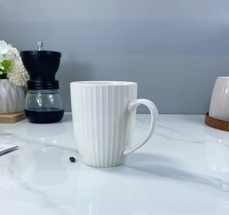 MIWARE 11 Ounce Porcelain Mugs Set of 6 Coffee Mugs for Tea Milk Hot Cocoa White - Image 2