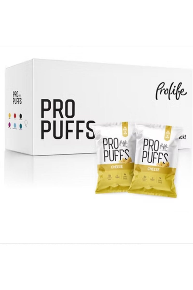 Prolife Pro Puffs – Cheese Flavour, High Protein Snack, 20 Pack x 50g - Image 1