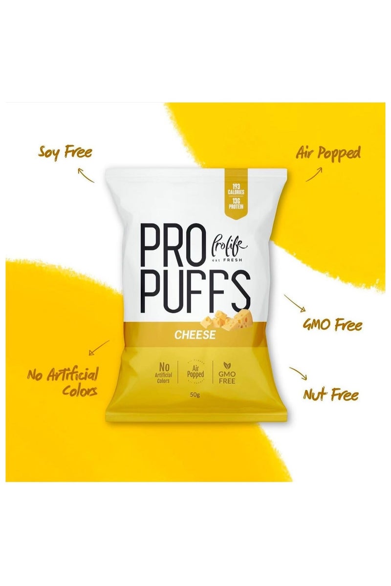 Prolife Pro Puffs – Cheese Flavour, High Protein Snack, 20 Pack x 50g - Image 4
