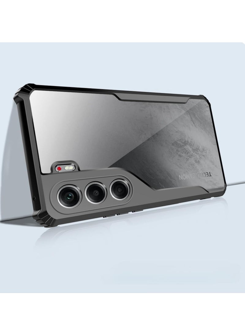 جنرال - "غطاء متوافق مع Tecno Camon 40 Pro 5G - [مقاوم للسقوط] [مقاوم للعرق] [مقاوم للبصمات] غطاء واقي شفاف من TPU+PC مضاد للصدمات" - Image 1