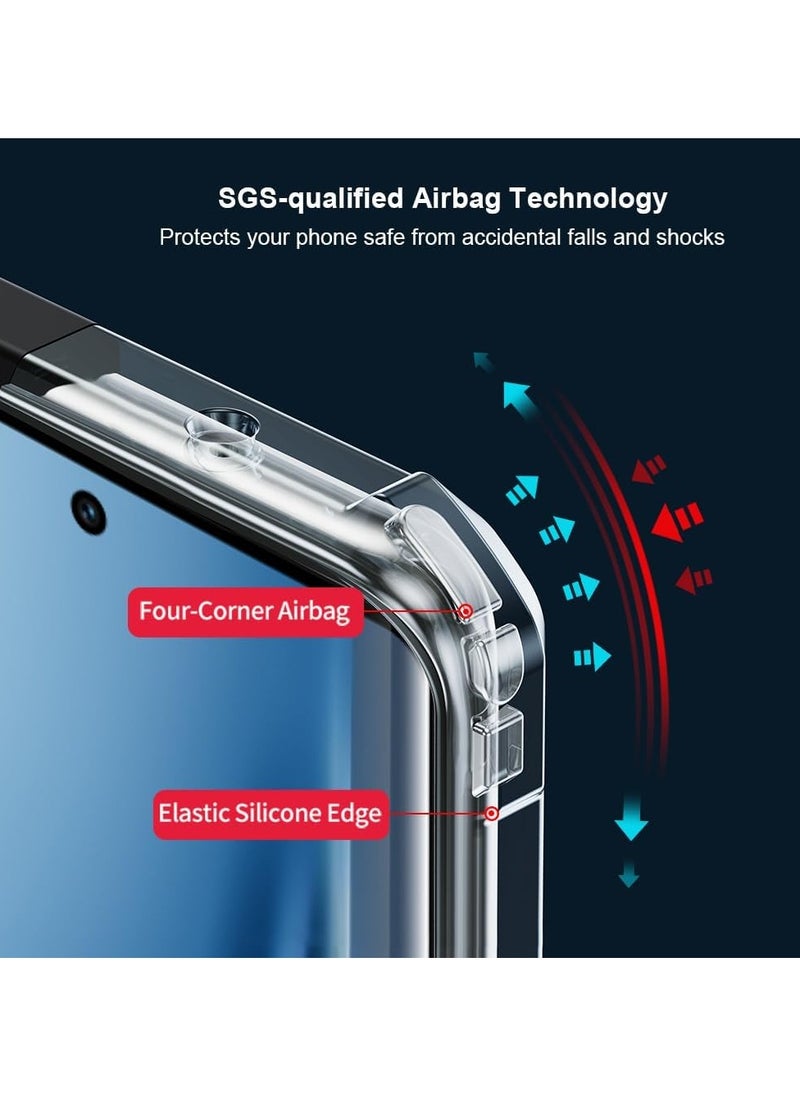 جنرال - "غطاء متوافق مع Tecno Camon 40 Pro 5G - [مقاوم للسقوط] [مقاوم للعرق] [مقاوم للبصمات] غطاء واقي شفاف من TPU+PC مضاد للصدمات" - Image 1