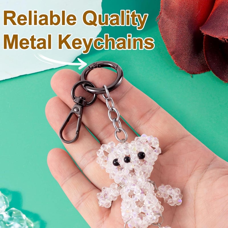 Double Opening Swivel Snap Hook Key Chain Clip Hooks Lobster Clasp Spring Clip Snap Hook with Ring for Keys Lanyards Jewelry DIY (BLACK) - Image 5