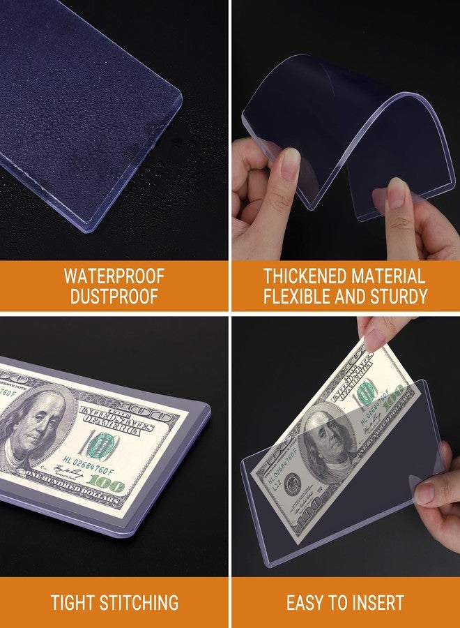 Enpoint 5 Pack Clear Currency Sleeves - Heavy Duty Dollar Bill Sleeves 6.9x2.9, Waterproof Money Holders Hard Plastic Sheet Protectors Currency Holder for Bills - Image 5