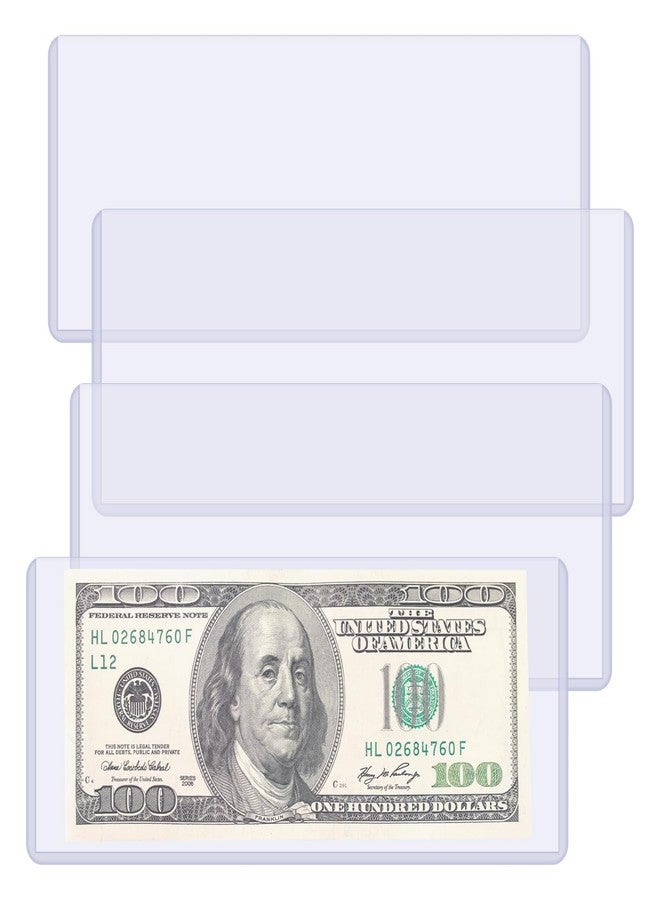 Enpoint 5 Pack Clear Currency Sleeves - Heavy Duty Dollar Bill Sleeves 6.9x2.9, Waterproof Money Holders Hard Plastic Sheet Protectors Currency Holder for Bills - Image 1