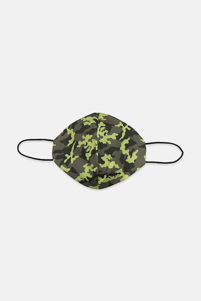 TOPSHOP Women 1,Pc Camouflage Printed Face Mask, Green - Image 1