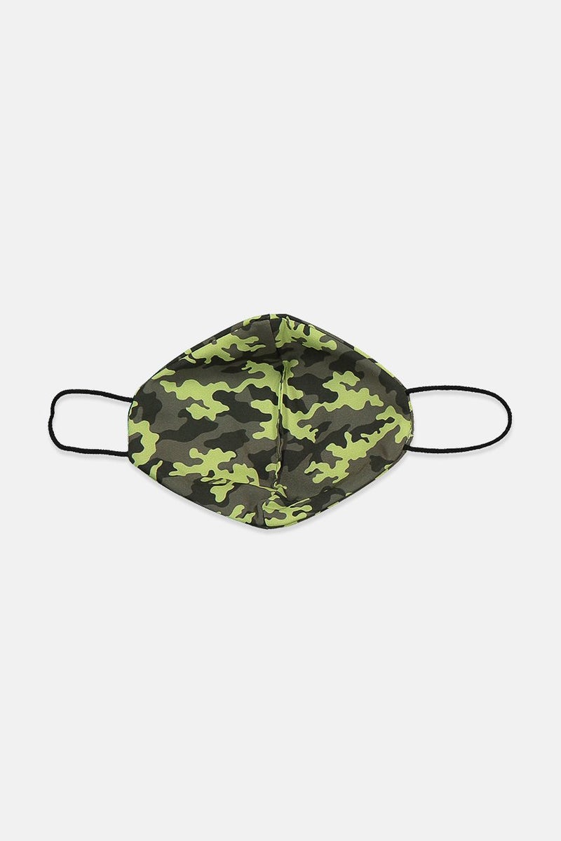 TOPSHOP Women 1,Pc Camouflage Printed Face Mask, Green - Image 2