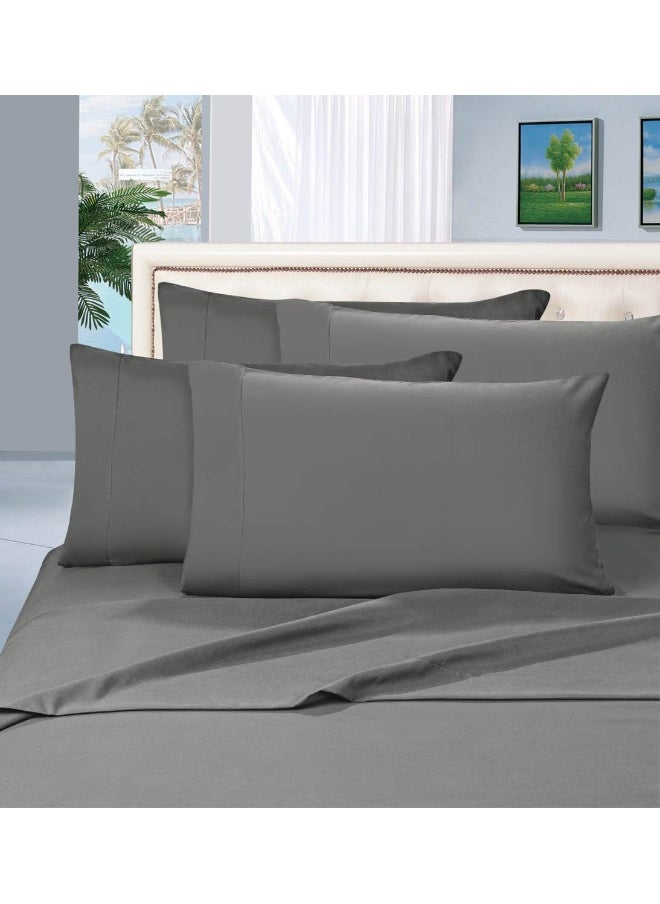 MattRest MattRest Luxury Silky-Soft 1800 Series Premium Collection - Wrinkle-Free 4-Piece Bed Sheet Set, Deep Pocket up to 16 inch, Full Grey  - Image 2