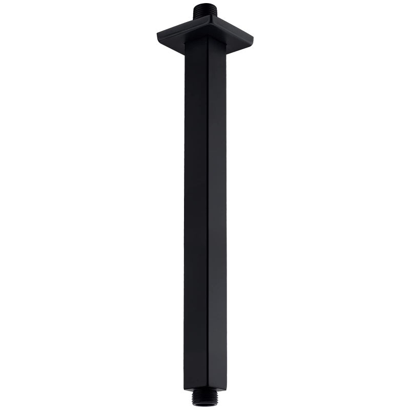 Anpean 12 Inch Square Ceiling Mounted Shower Arm and Flange Matte Black