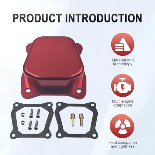 GUCIDDAK Billet Valve Cover for Predator 212cc 196cc Non-Hemi Clone,for Coleman CT200U BT200X Mini Bike,for Honda GX160-GX200, Red - Image 3