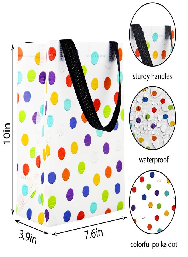 BLEWINDZ 16Pcs Reusable Gift Bags with Tissues - Medium Rainbow Polka Dot Party Favor Bags for Christmas, Birthday, Baby Shower, Grocery Shopping, Wedding (10" x 7.6" x 3.9") - Image 2