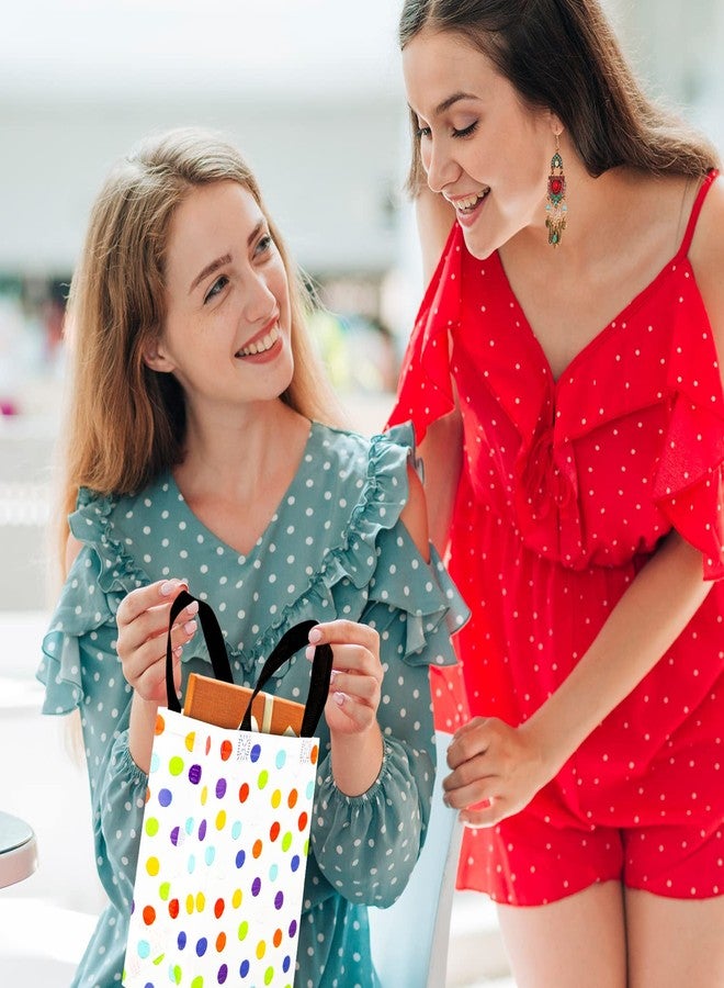 BLEWINDZ 16Pcs Reusable Gift Bags with Tissues - Medium Rainbow Polka Dot Party Favor Bags for Christmas, Birthday, Baby Shower, Grocery Shopping, Wedding (10" x 7.6" x 3.9") - Image 5