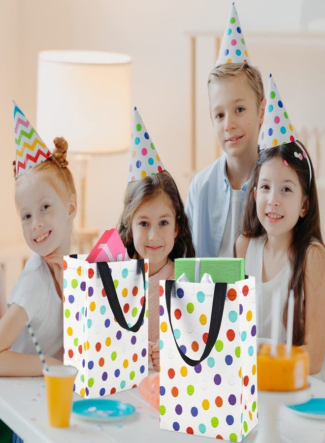 BLEWINDZ 16Pcs Reusable Gift Bags with Tissues - Medium Rainbow Polka Dot Party Favor Bags for Christmas, Birthday, Baby Shower, Grocery Shopping, Wedding (10" x 7.6" x 3.9") - Image 3