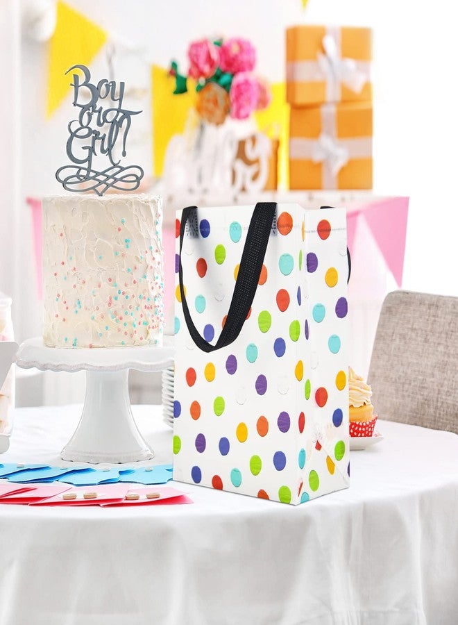 BLEWINDZ 16Pcs Reusable Gift Bags with Tissues - Medium Rainbow Polka Dot Party Favor Bags for Christmas, Birthday, Baby Shower, Grocery Shopping, Wedding (10" x 7.6" x 3.9") - Image 4
