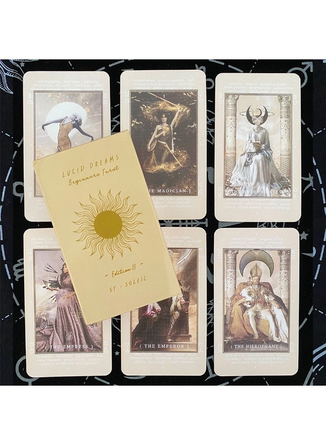 NIBEMINENT 78 بطاقة / مجموعة واحدة من بطاقات التاروت الواضحة للأحلام بطاقات مبتدئين لعبة تنبؤ نشاط ترفيهي بطاقات المراسلة لعبة التنبؤ - Image 5