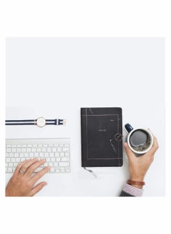 KASTWAVE Black Marble Lined Notebook Lined Pages A5 Memo Journal Agenda Note With Magnetic Metal Buckle And Bookmark Ribbon Ruled sheets Notepad Stationery  - Image 5