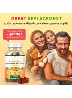 Purify Life Sugar-Free Pumpkin Seed Oil Gummies (4,000mg/serving) Pumpkin Seed Oil for Hair Growth, Youthful Skin, Prostate Health, Immune & Urinary Tract Support-Natural Source of Essential Fatty Acids-60 Chews  - Image 4