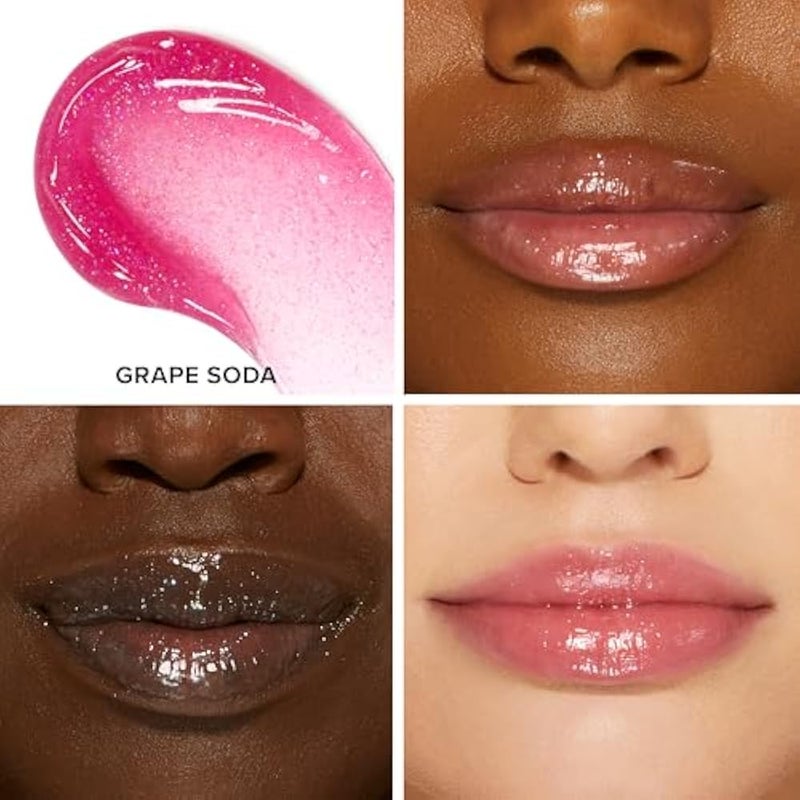Too Faced Kissing Jelly Lip Oil Gloss | Sunflower & Jojoba Oils, 0.15 Fl Oz, Grape Soda - Image 3