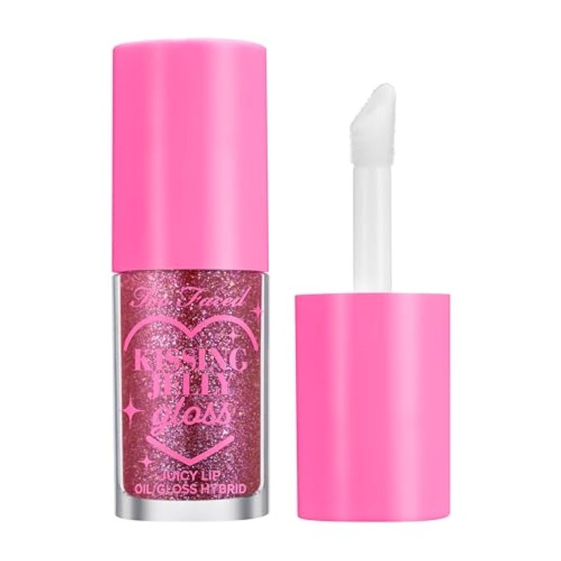 Too Faced Kissing Jelly Lip Oil Gloss | Sunflower & Jojoba Oils, 0.15 Fl Oz, Grape Soda - Image 1