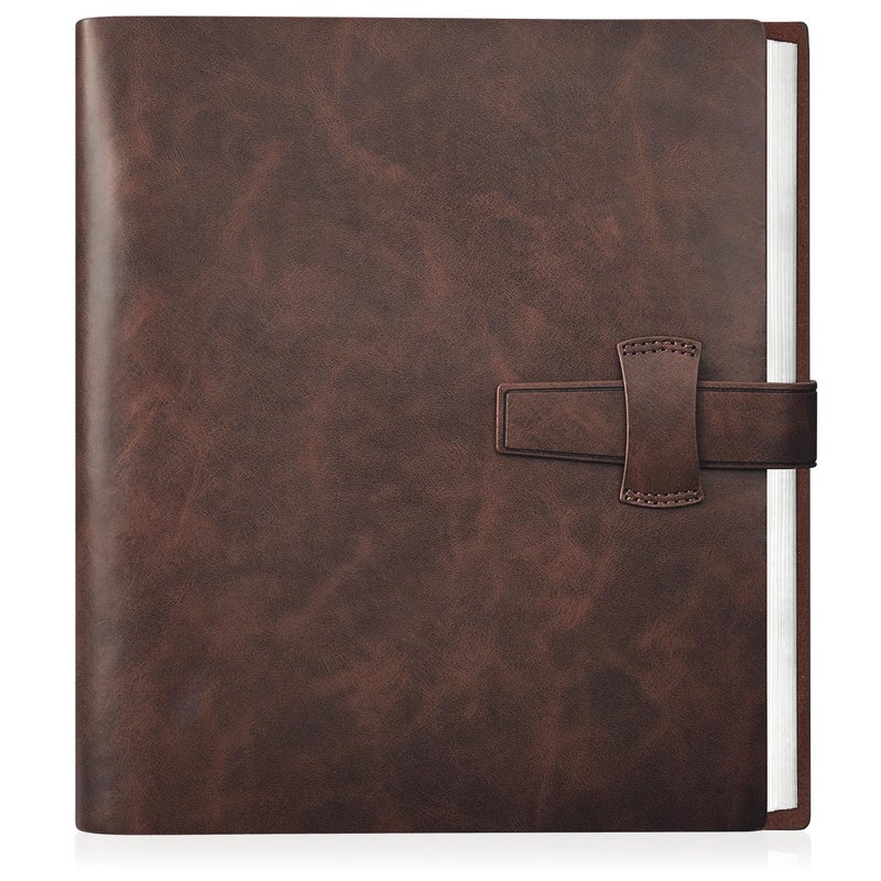 Artmag Photo Album 4x6 200 Photos Thick Leather Cover Picture Album with 30 PCS Kraft Writing Paper Holds 200 Horizontal Photos for Family Wedding Anniversary Brown
