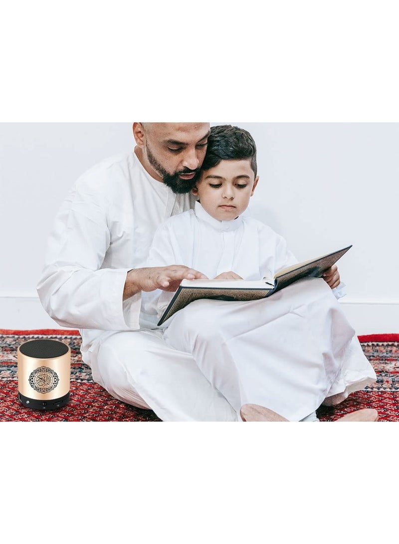 Portable Bluetooth Quran Speaker with Remote Control, Gold - Image 3