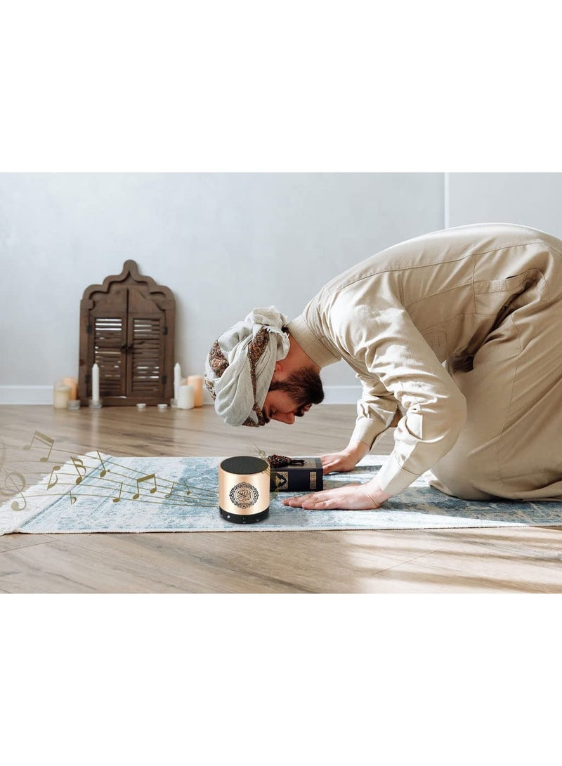 Portable Bluetooth Quran Speaker with Remote Control, Gold - Image 4
