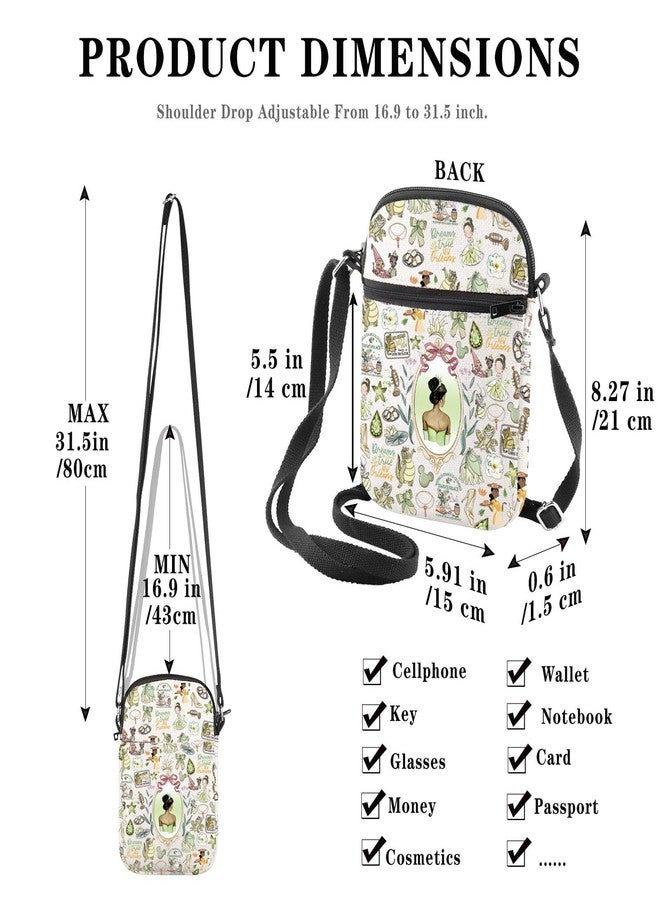 GJTIM Frog Princess Gift Cartoon Movie Merchandise Princess Lover Gift Princesses Crossbody Bag (TianCR) - Image 2