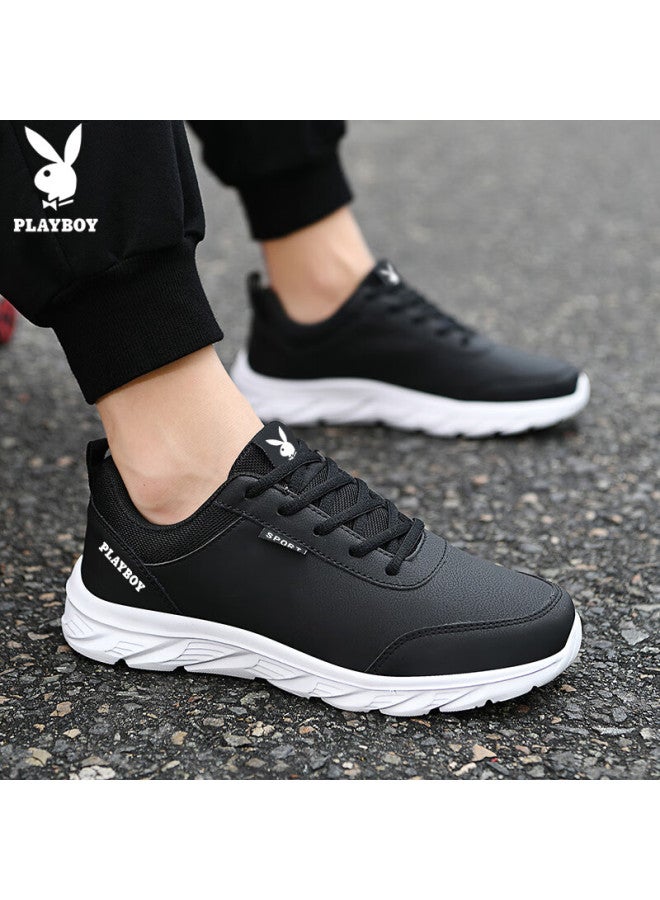 Playboy Men's Shoes Autumn Winter Dad Sneakers Thick Sole Casual Sports Running Shoes Fashion Black White Size 42 - Image 2