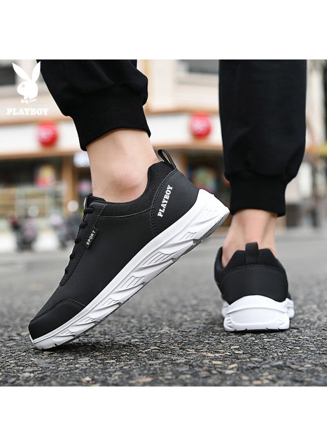 Playboy Men's Shoes Autumn Winter Dad Sneakers Thick Sole Casual Sports Running Shoes Fashion Black White Size 42 - Image 3