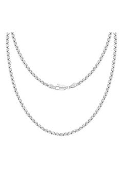 Generic Haevsiwa 2mm Sterling Silver Round Box Chain for Men Women 925 Lobster Clasp Necklace Chains Made In Italy 18-26 Inches  - Image 1