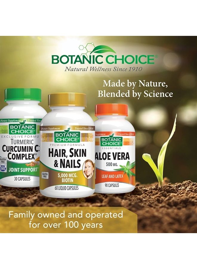 Botanic Choice Hair, Skin & Nails – Biotin Supplement with Collagen, Vitamin C, & Iron – Super Antioxidant Blend with Argan Oil & Hyaluronic Acid Vitamins for Women and Men – (60 Liquid Capsules) - Image 5