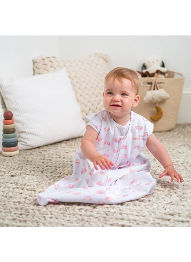 Halo - Baby Sleeping Bag, 0.5 Tog Sleepsack, 100% Cotton, Sunshine Rainbows Sleeping Sack For Newborn Babies, Easy Zip Access Nappy Change, Lullaby Trust Partners, Unisex, Boys And Girls, 6 - 18 Months - Image 1