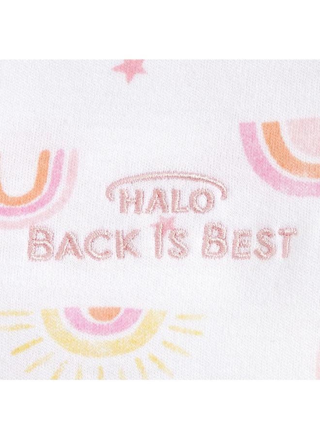 Halo - Baby Sleeping Bag, 0.5 Tog Sleepsack, 100% Cotton, Sunshine Rainbows Sleeping Sack For Newborn Babies, Easy Zip Access Nappy Change, Lullaby Trust Partners, Unisex, Boys And Girls, 6 - 18 Months - Image 1