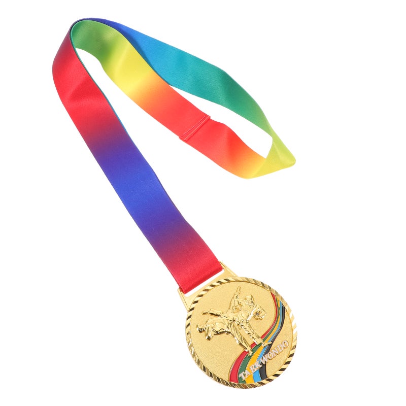 First Place Prize Medal for Taekwondo Competition with Vibrant Neck Ribbon - Image 1
