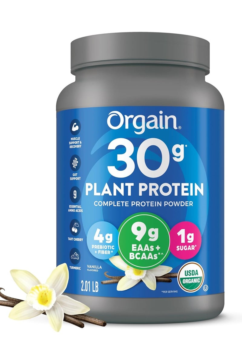 Orgain Organic Sport Vegan Protein Powder, Vanilla - 30g Plant Protein, Muscle Recovery, Gluten Free, Non-GMO, No Dairy or Lactose Ingredients - 2.01lb - Image 1