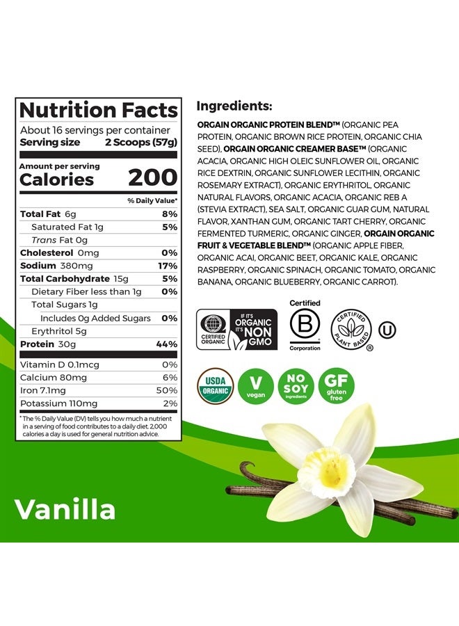 Orgain Organic Sport Vegan Protein Powder, Vanilla - 30g Plant Protein, Muscle Recovery, Gluten Free, Non-GMO, No Dairy or Lactose Ingredients - 2.01lb - Image 4