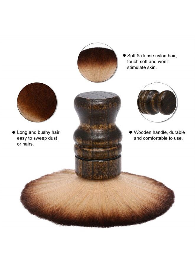 ANSELF Large Neck Duster Brush Anself Soft Barber Face Cleaning Hairbrush Nylon Hair Wooden Handle Cutting Kits - Image 3