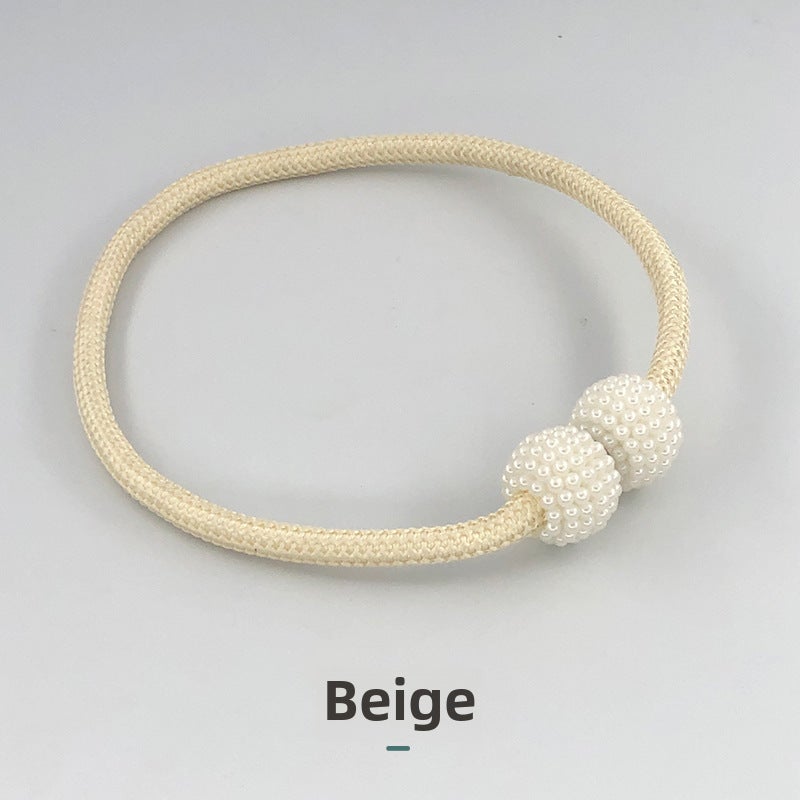 Magnetic Pearl Curtain Tiebacks Simple Strong Fabric Holder Beige/a price Beige/a price