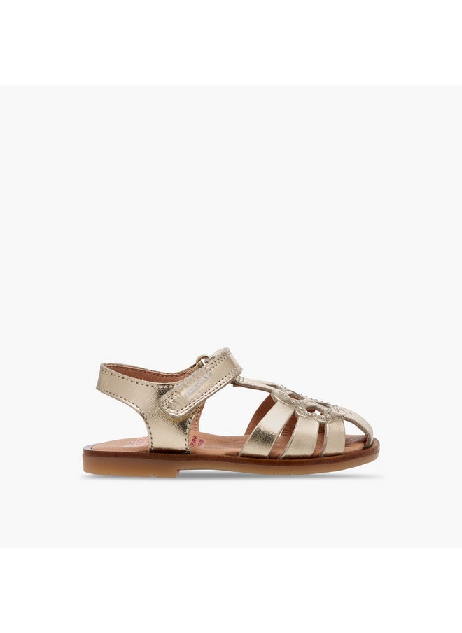 Pablosky Girls' Embellished Sandals with Hook and Loop Closure  - Image 2