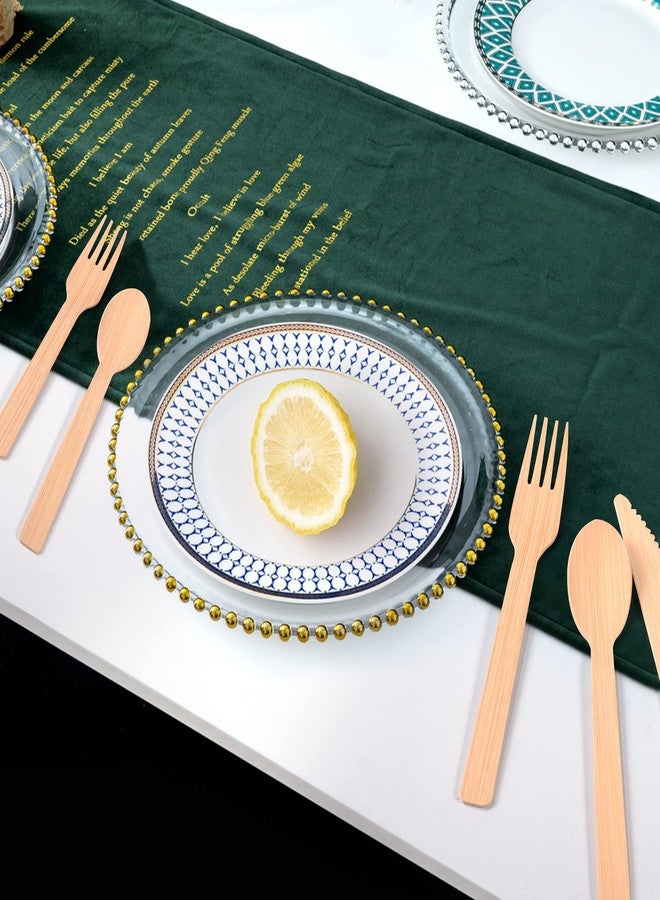 MEINV 200 Pack Disposable Bamboo Utensils - 100% Eco-Friendly Bamboo Cutlery Set with 100 Forks, 50 Spoons, and 50 Knives - Perfect for Weddings and Parties, Recyclable and Compostable Flatware - Image 5