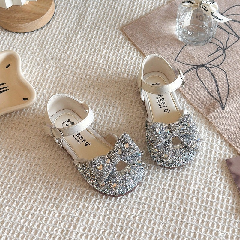2026 Summer Kids Girls Semi-Sandals Baby Girls Bow Princess Shoes Girls Rhinestone Dance Shoes Wholesale - Image 5