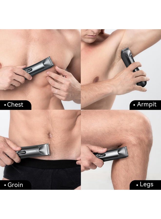 kensen Body Hair Trimmer for Men, Electric Groin Hair Trimmer, Rechargeable Ball Shaver Groomer, Replaceable Ceramic Blade Heads, Waterproof Wet/Dry Clippers, Male Pubic Hair Hygiene Razor - Image 3